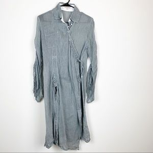 Bitte Kai Rand Linen Wrap Striped Maxi Dress